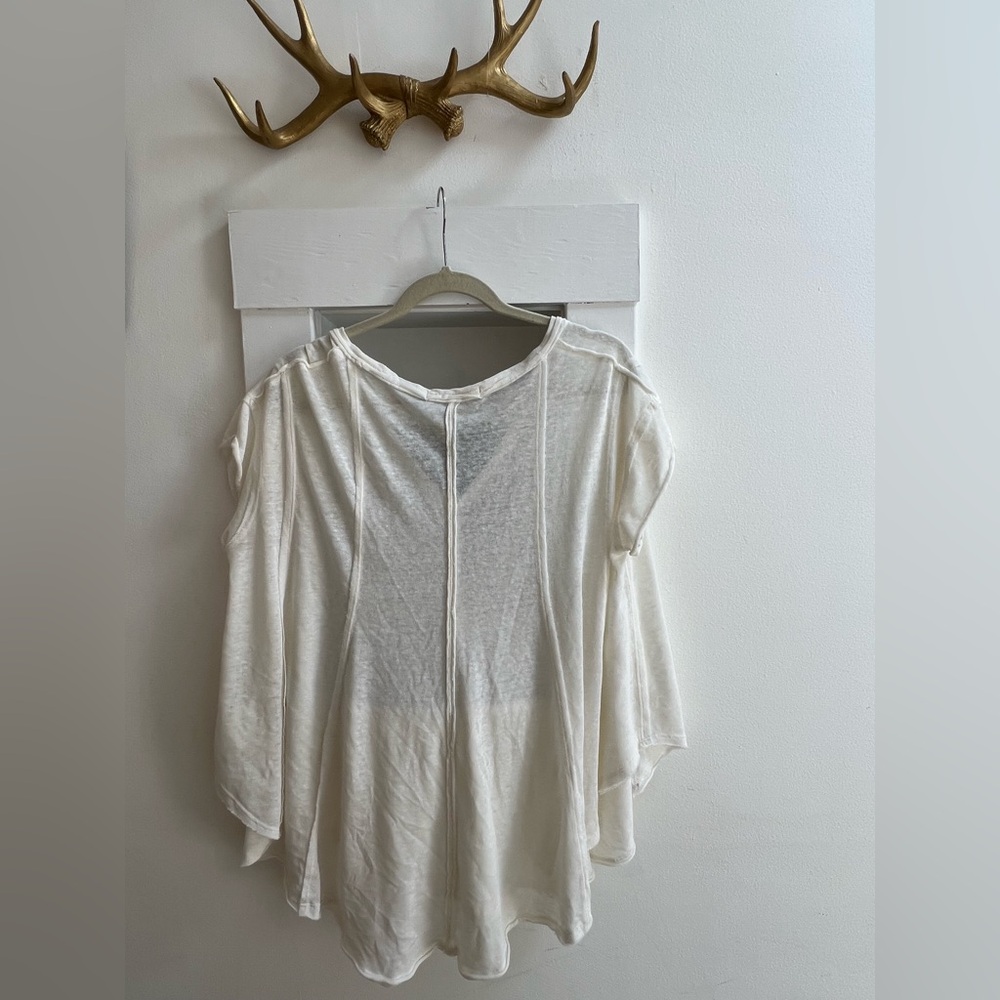 We The Free Cream Cut Out Relaxed Tee - Picture 2 of 5